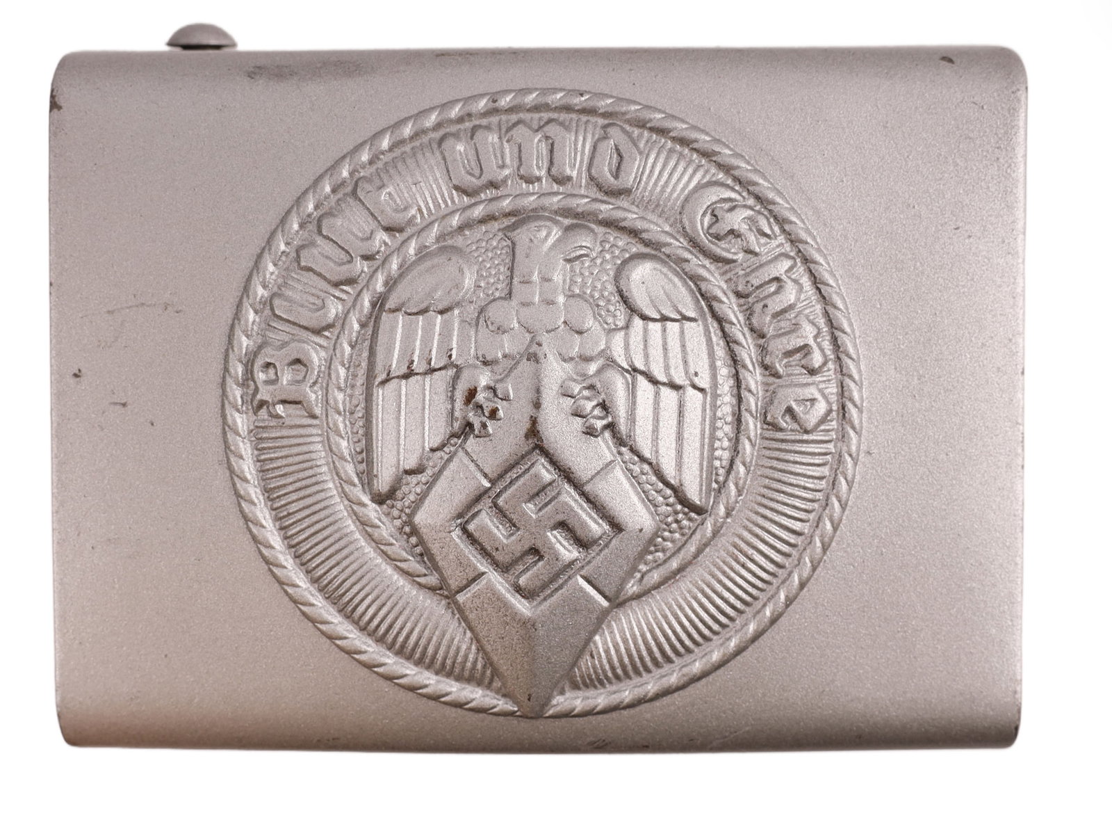 Hitler Youth Buckle RZM M5/276 WWII German: Hitlerjugend belt buckle. Stamped steel construction. Reverse marked "RZM M5/276." Also includes paper RZM tag. Gross weight 38 grams.