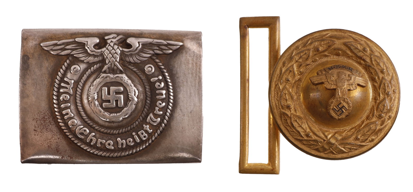 Waffen-SS EM/NCO Buckle & NSKK Officer Buckle (1 of 5)