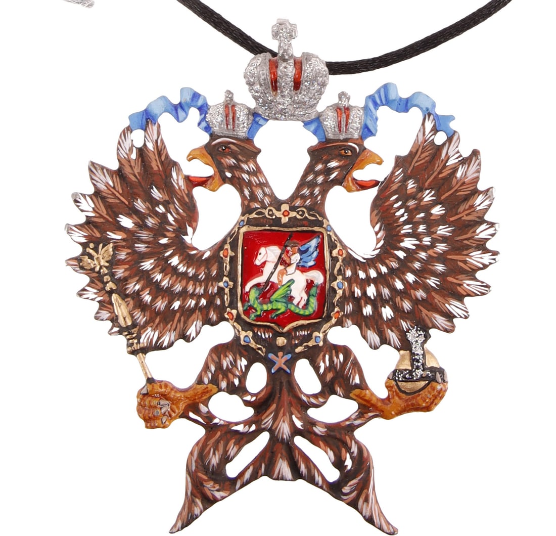 Russian Imperial Eagle Ceramic Pendant (1 of 3)