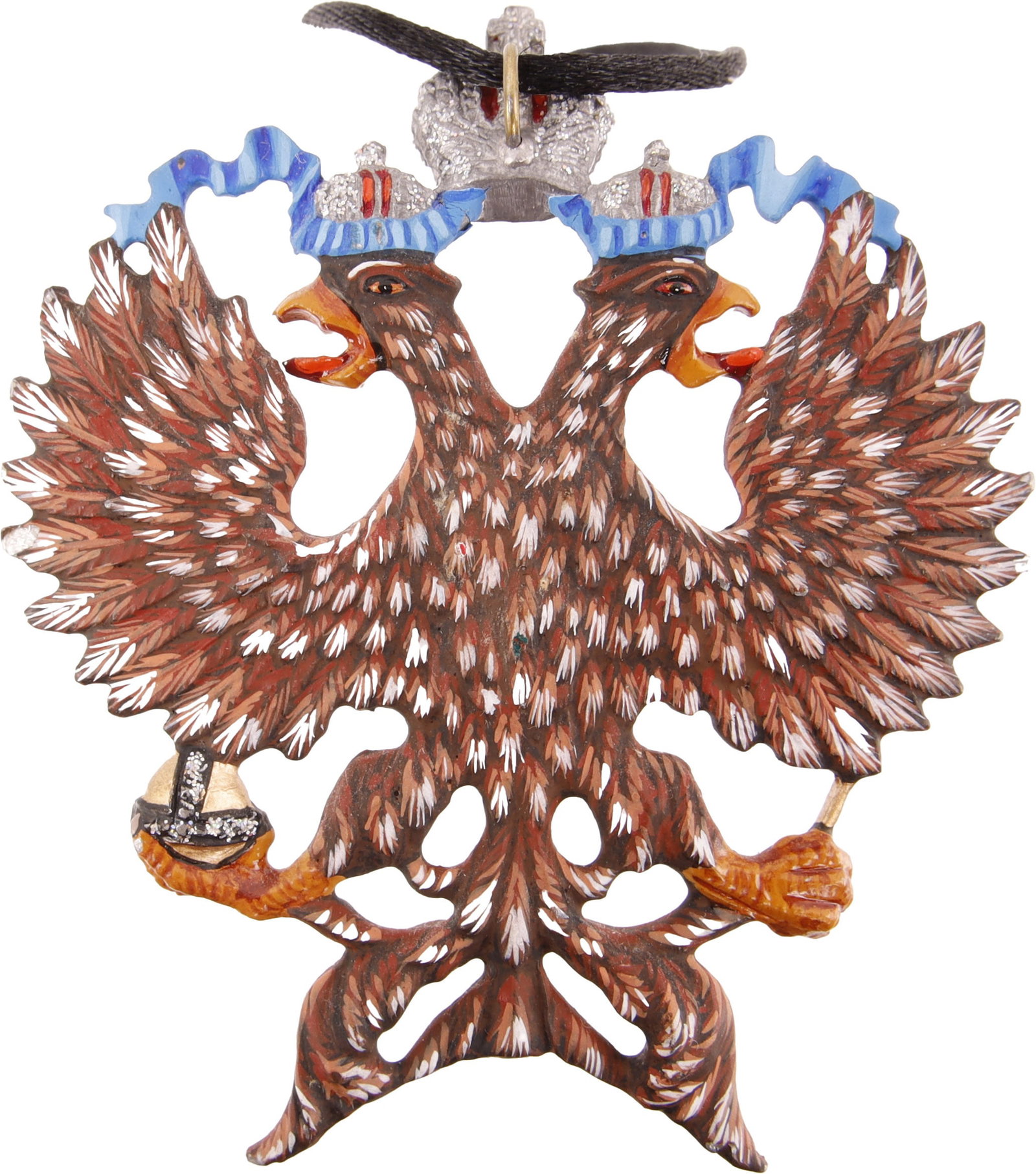 Russian Imperial Eagle Ceramic Pendant - 2