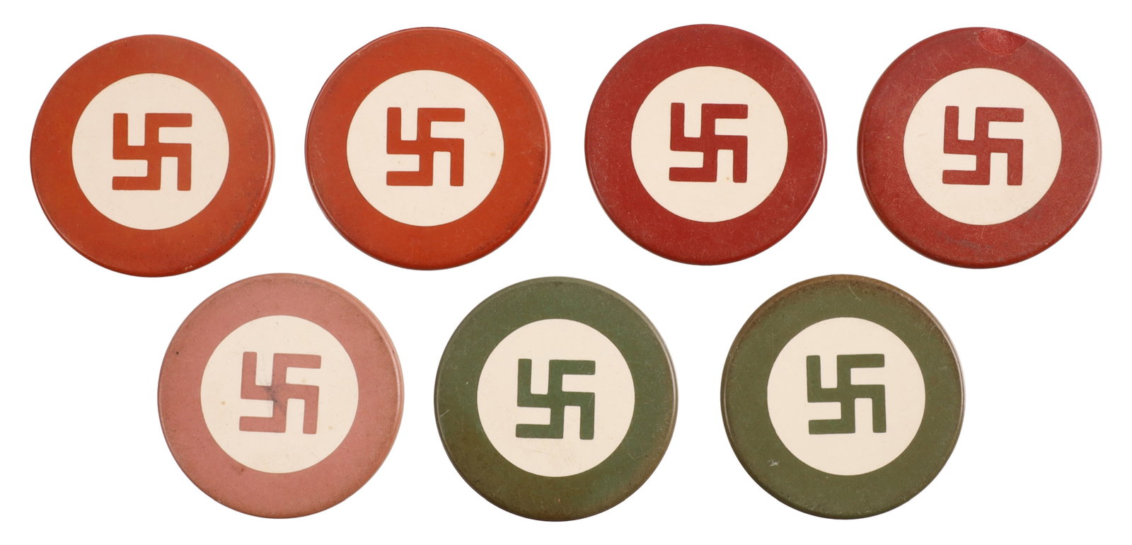 Good Luck Swastika Vintage Poker Chips Lot of 7 (1 of 2)
