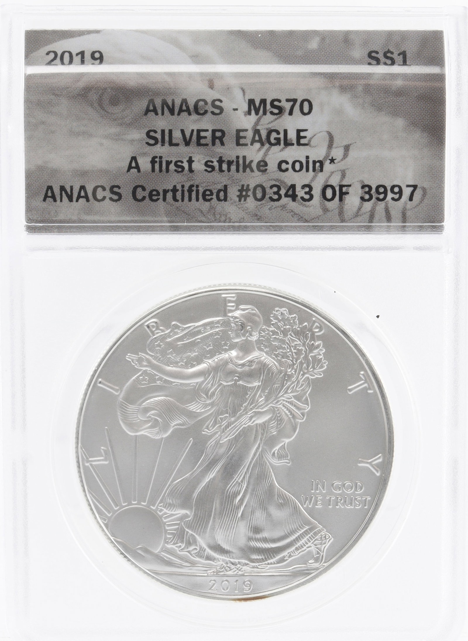 2019 ANACS MS70 .999 Silver Eagle First Strike (1 of 4)