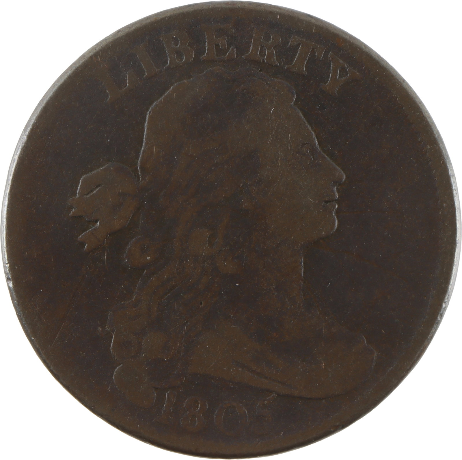 1805 US Draped Bust One Cent Penny Coin (1 of 2)