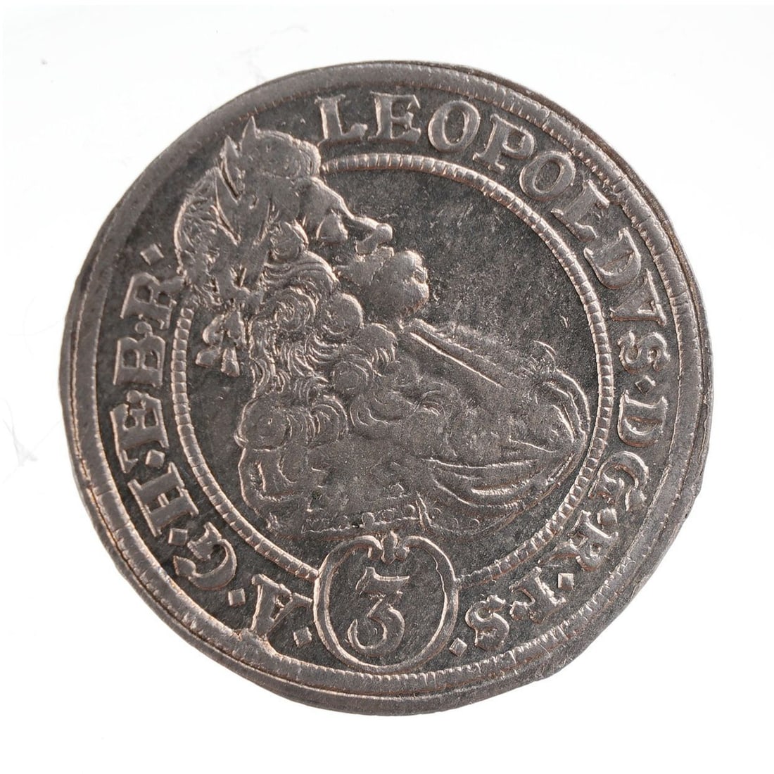 1696 Austrian Empire 3 Kreuzer Silver Coin (1 of 2)