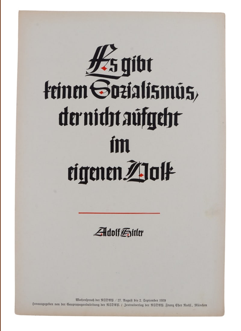 Adolf Hitler QOTW Poster WWII German NSDAP (1 of 4)