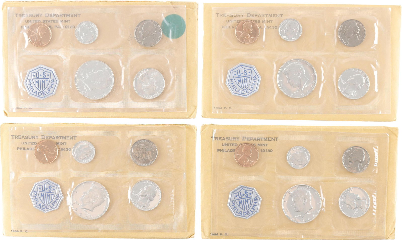 1964 US Mint 90% Silver Proof Set Lot of 4 (1 of 4)