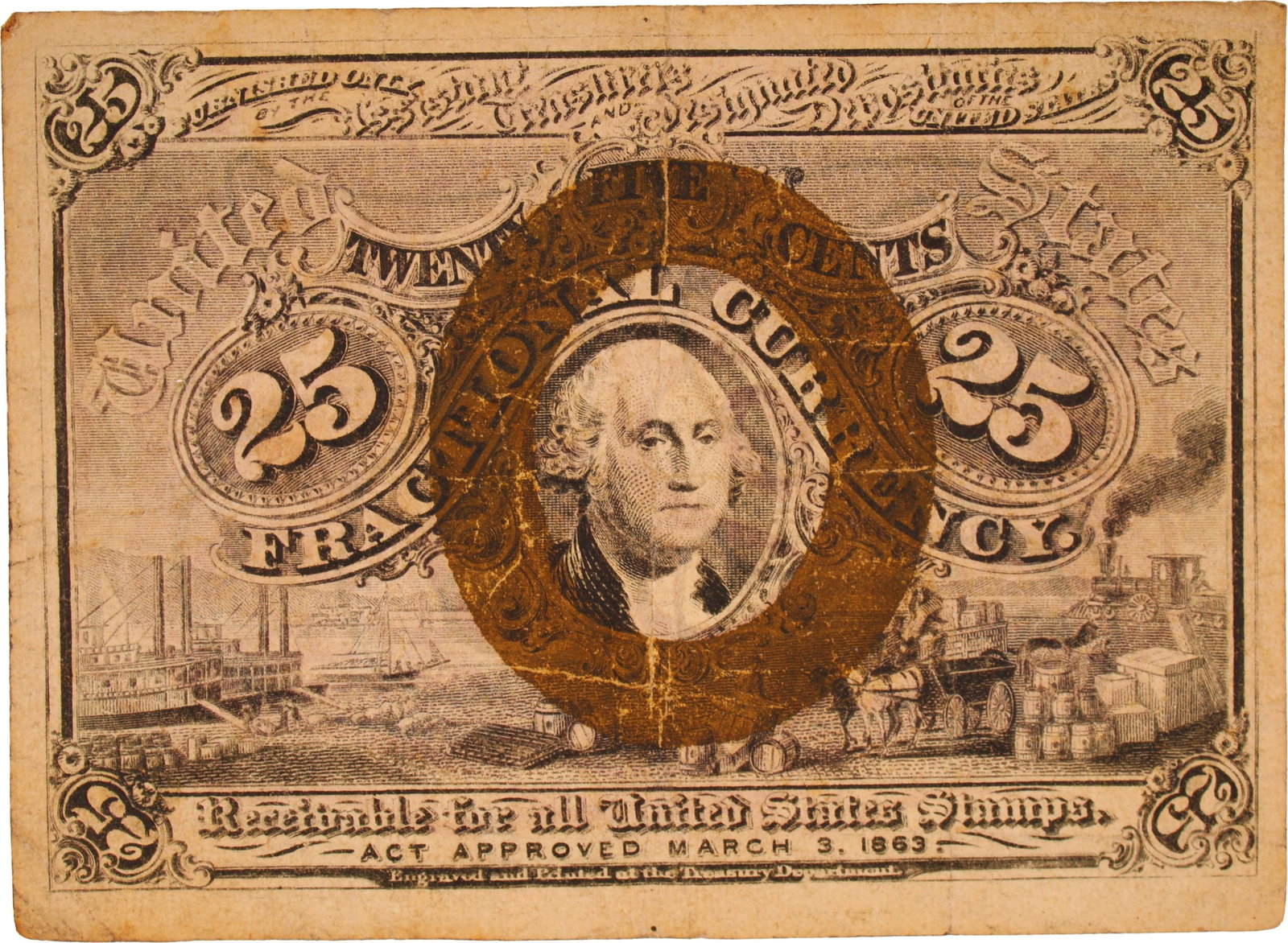 1863 US 25c Fractional Currency Second Issue (1 of 2)