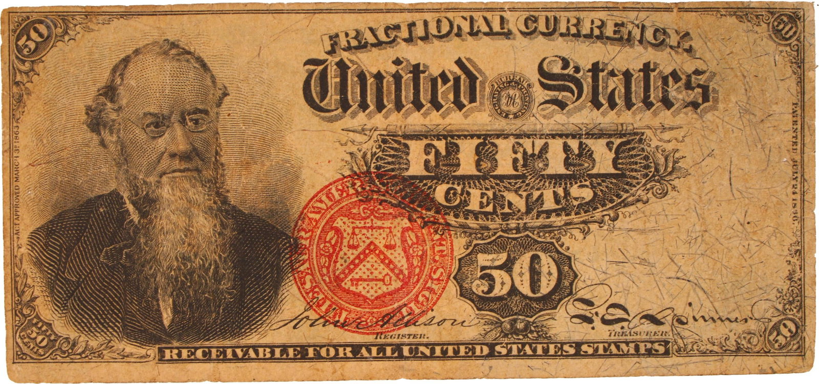 1863 50c Fractional Currency Third Issue Spinner (1 of 2)