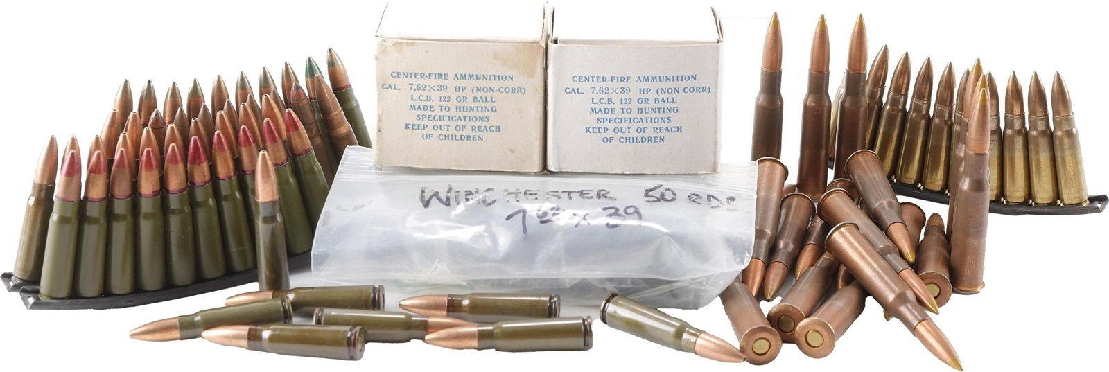 200+ Rds 7.62x39 & 7.62x54R Combloc Rifle Ammo (1 of 2)