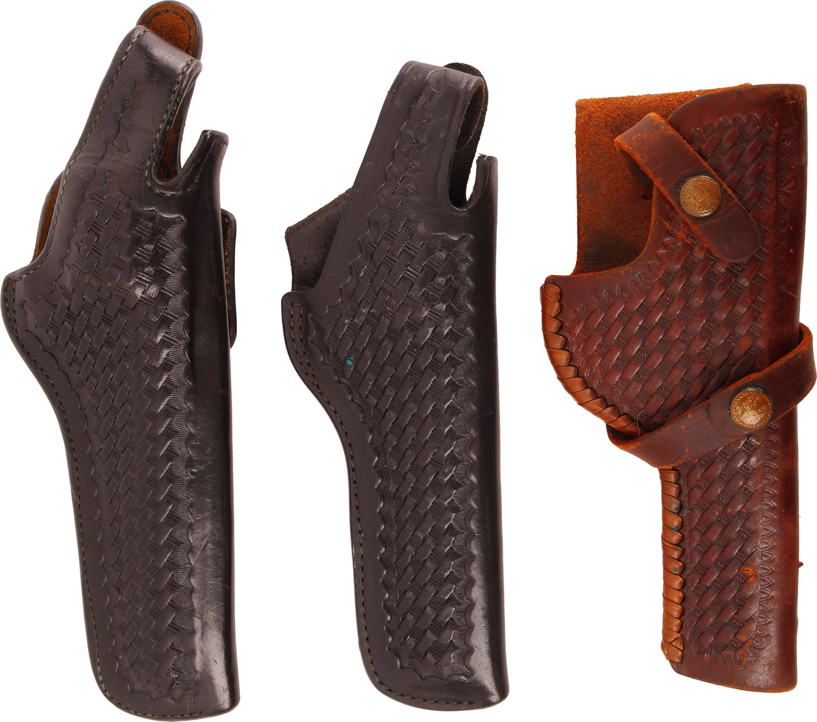 Revolver Holster Western Basketweave Leather 3 Pcs (1 of 5)