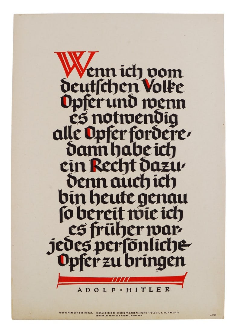 Adolf Hitler QOTW Poster WWII German Third Reich (1 of 4)
