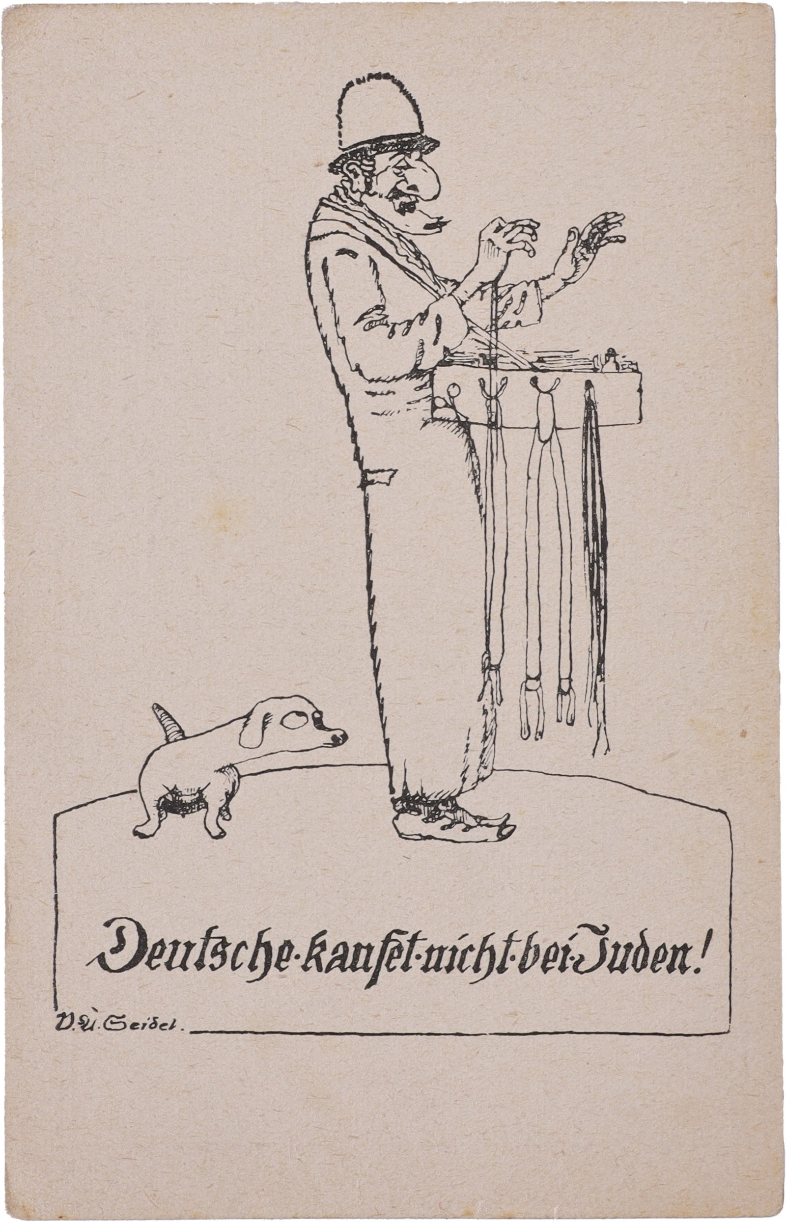 Anti-Semitic Postcard from Germany WWII German (1 of 2)