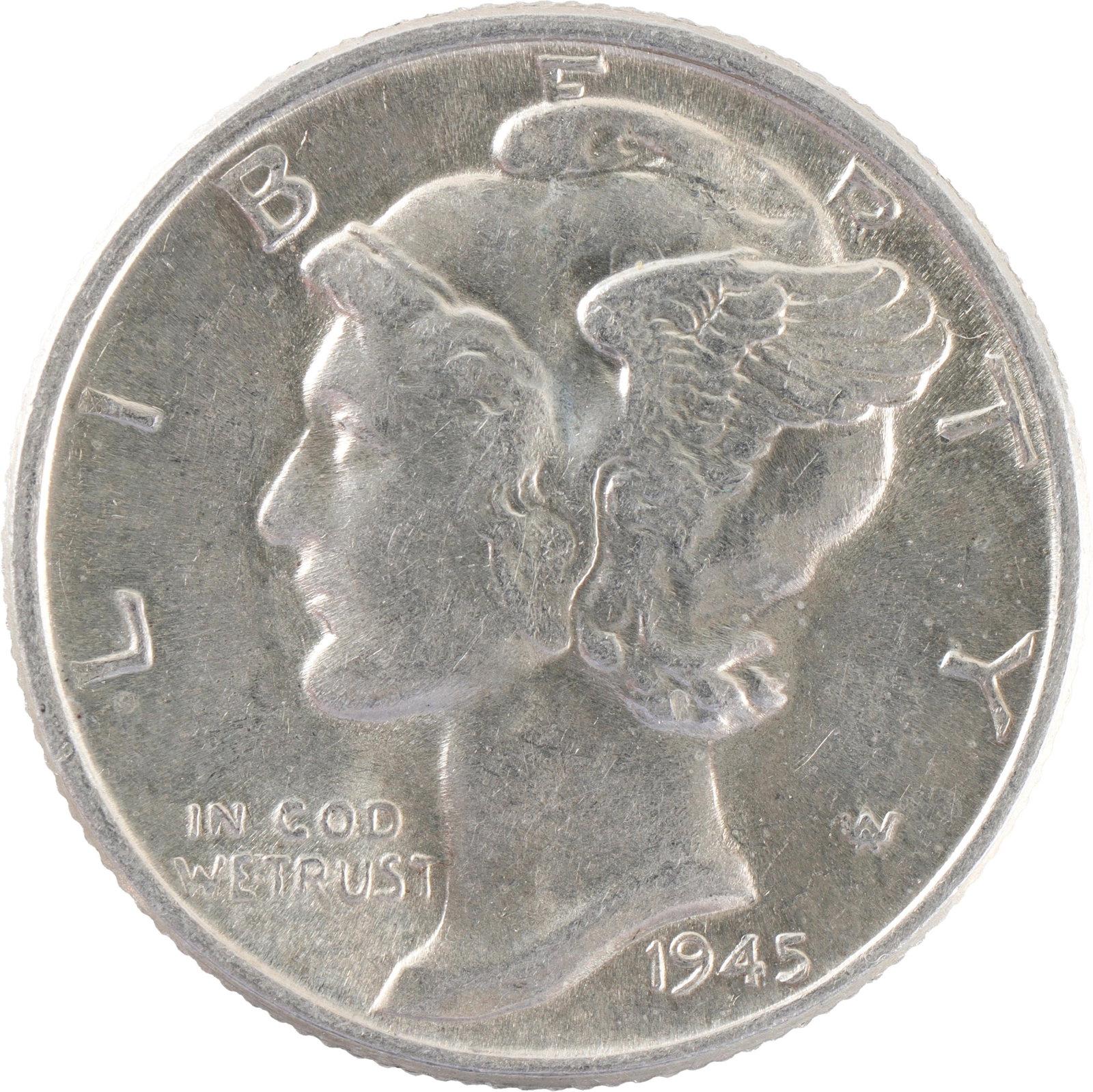 1945 Mint Condition Mercury Dime 90% Silver Coin (1 of 2)