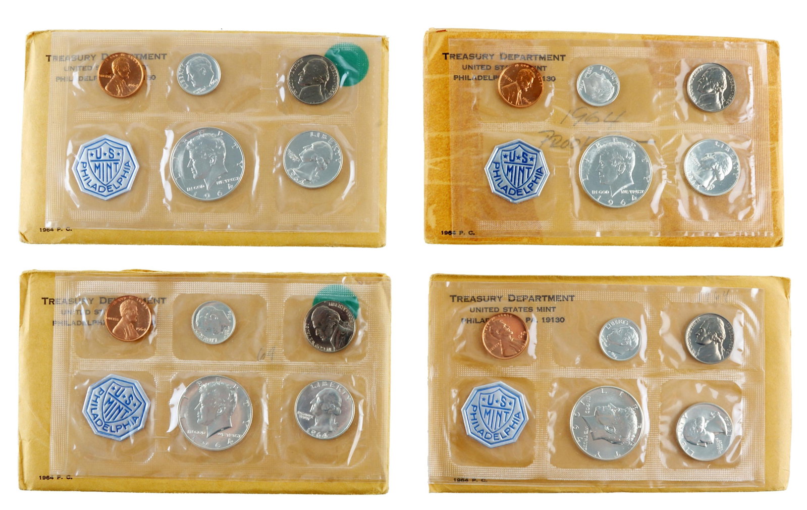 1964 US Mint 90% Silver Proof Set Coins Lot of 4 (1 of 6)