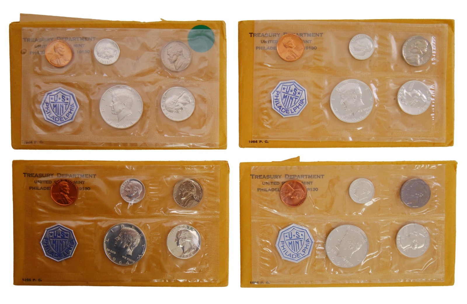 1964 US Mint 90% Silver Proof Set Coins Lot of 4 (1 of 6)