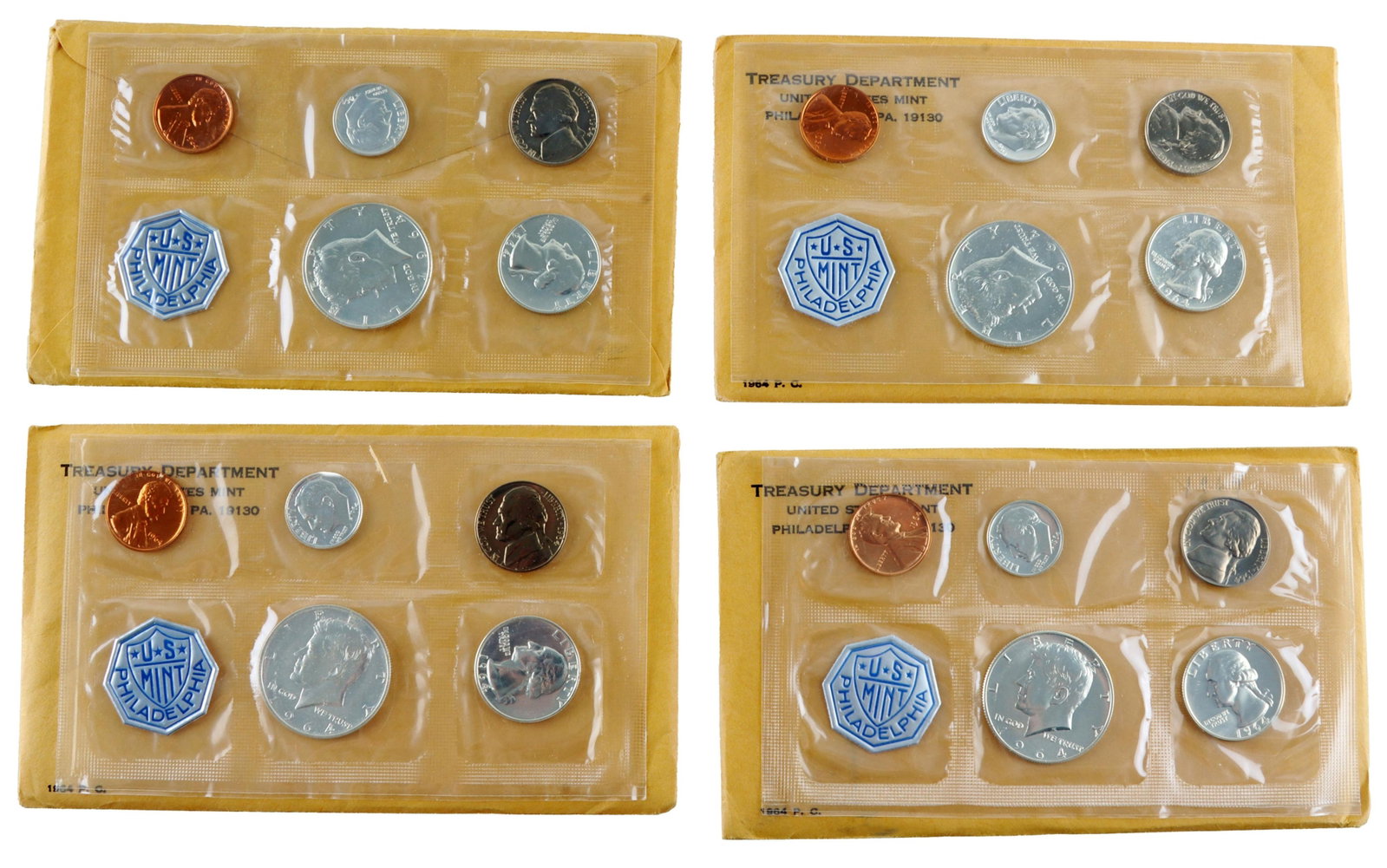 1964 US Mint 90% Silver Proof Set Coins Lot of 4 (1 of 6)