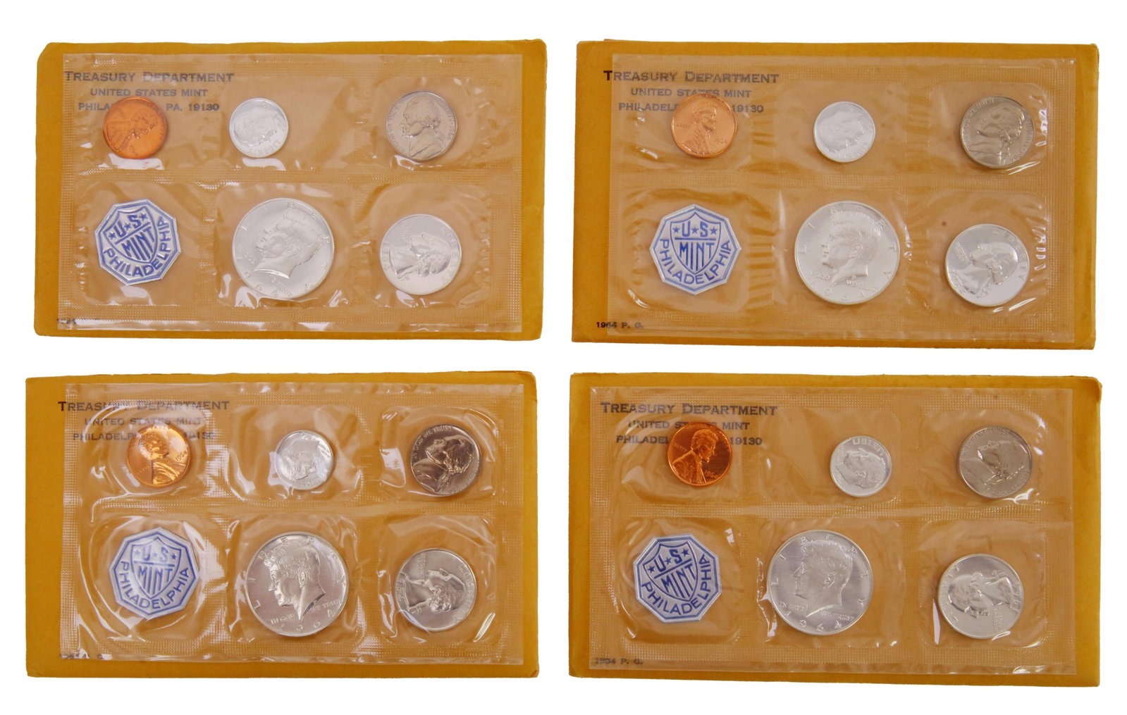 1964 US Mint 90% Silver Proof Set Coins Lot of 4 (1 of 6)