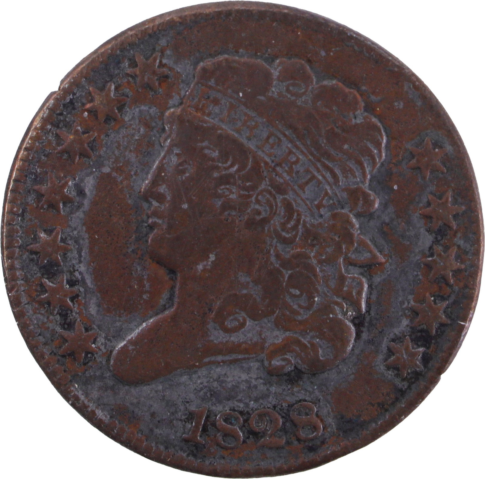 US 1828 Classic Head Half Cent (12 Stars) AU (1 of 2)