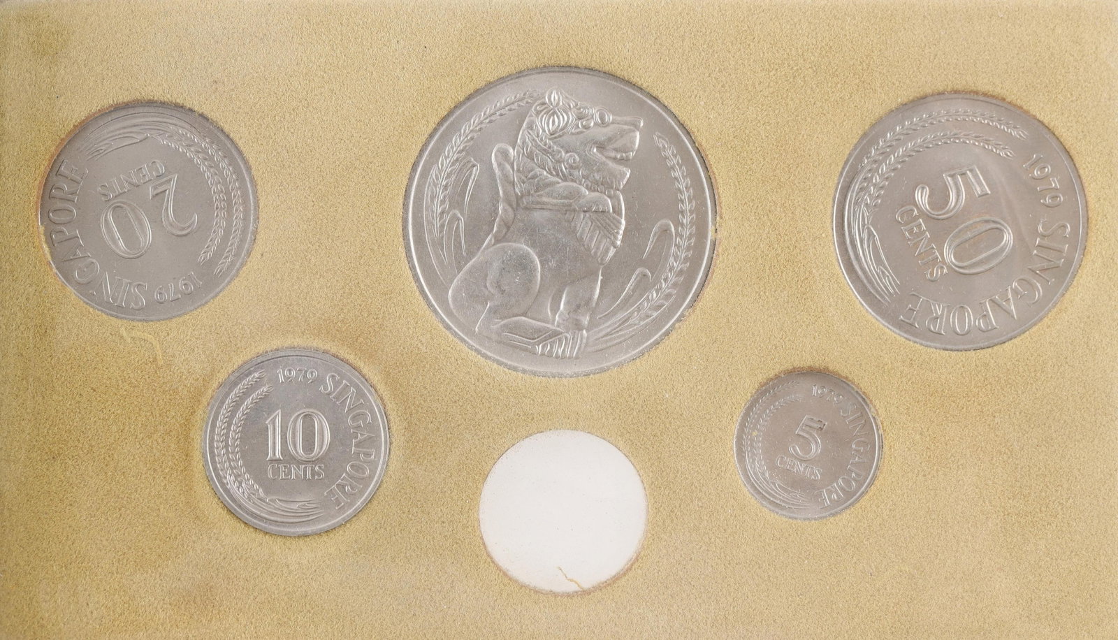 Set of Singapore Coins in Green folding display (1 of 6)