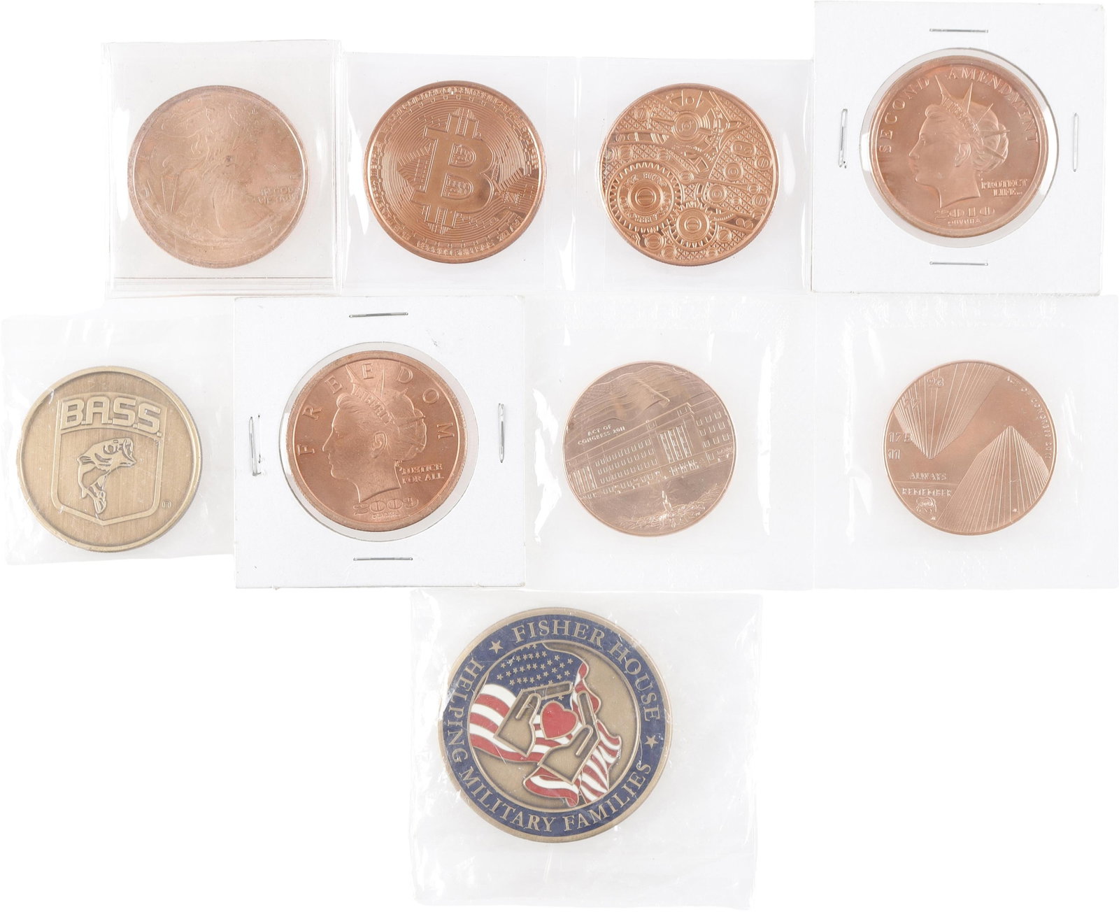 Lot of 9 Commemorative Coins (1 of 2)