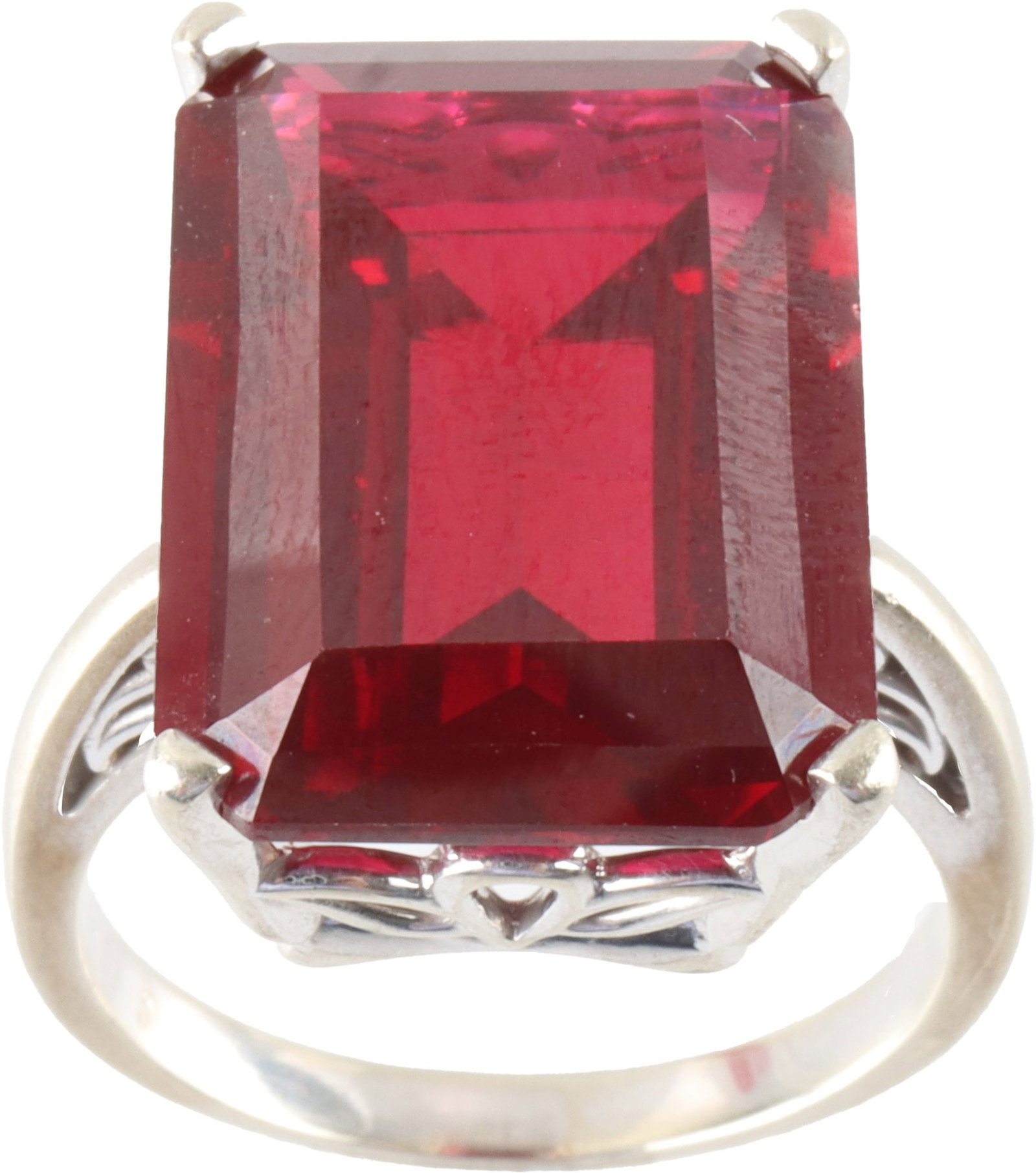 34 Carat Ruby Ring 14K White Gold (1 of 5)