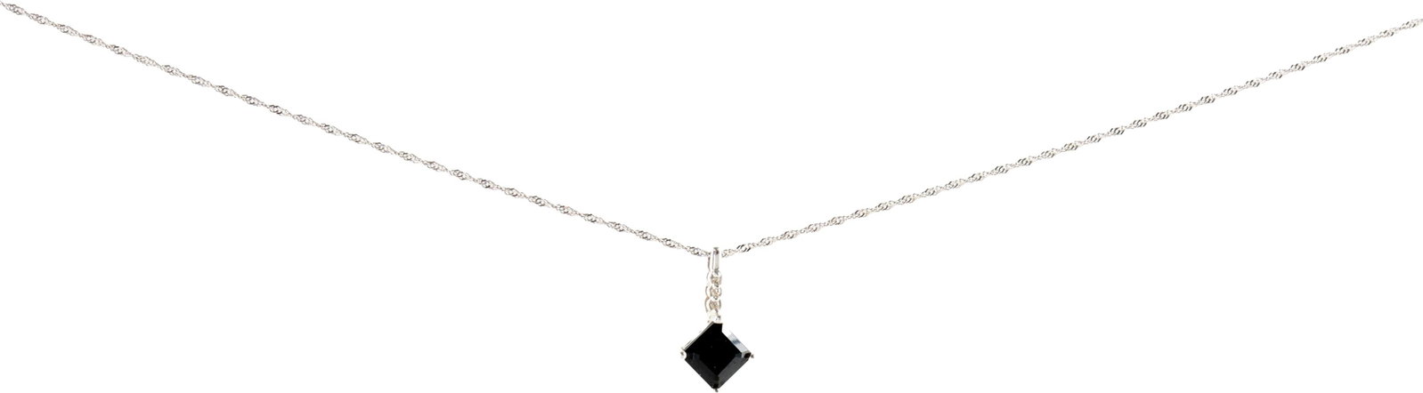 Space Diamond White Gold Necklace 14K 16": A 14K white gold necklace, marked 'MIDAS 14K TURKEY' on chain tab. | This lot has a reserve.