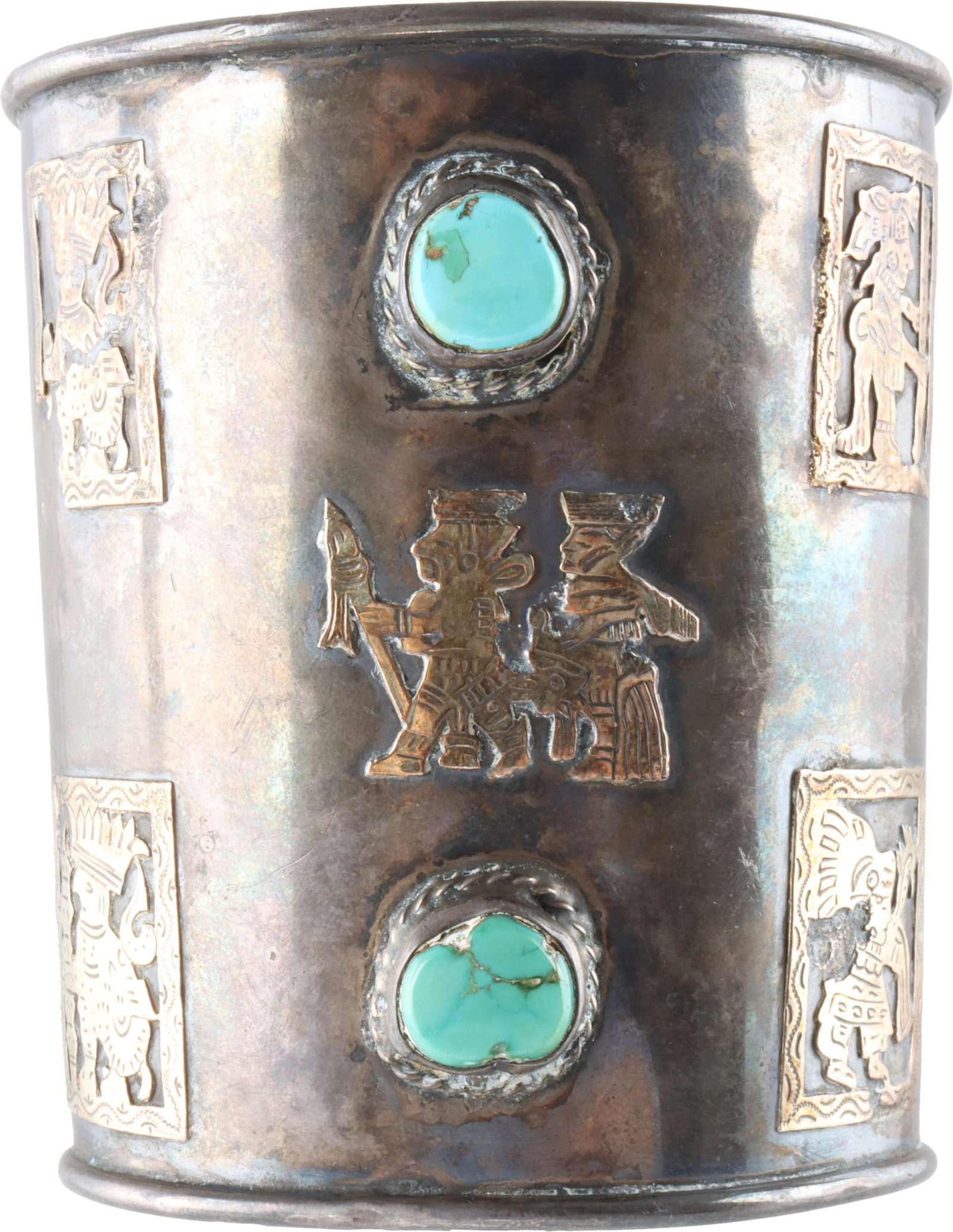 Native American Sterling and Turquoise Cuff (1 of 2)