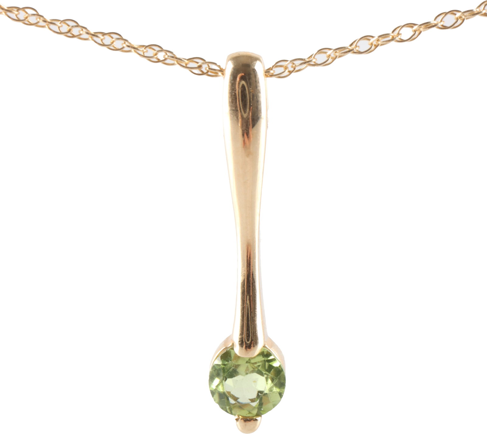 Peridot Necklace Yellow Gold 14K 18" August (1 of 4)