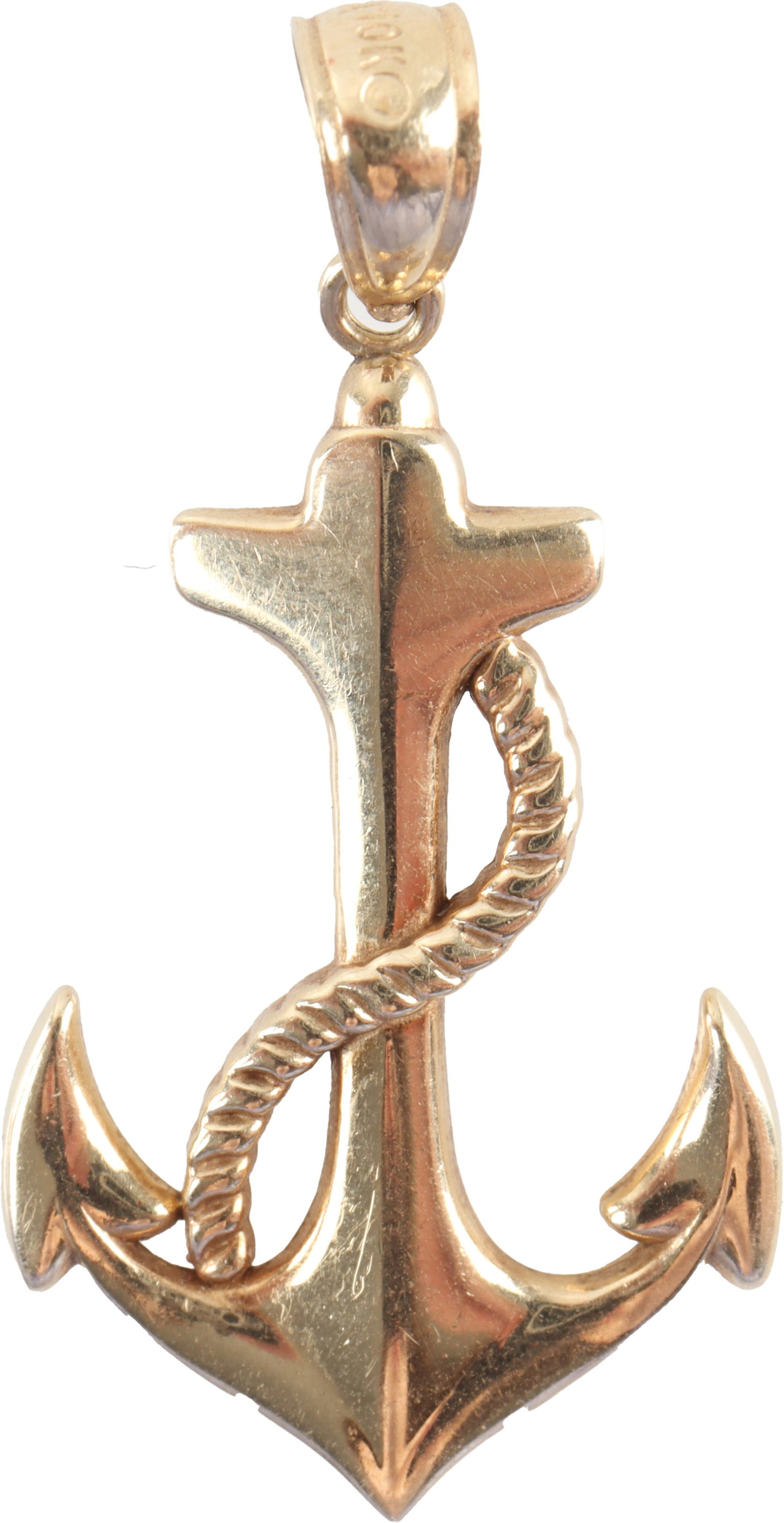 Anchor Pendant 10K Yellow Gold Large (1 of 3)