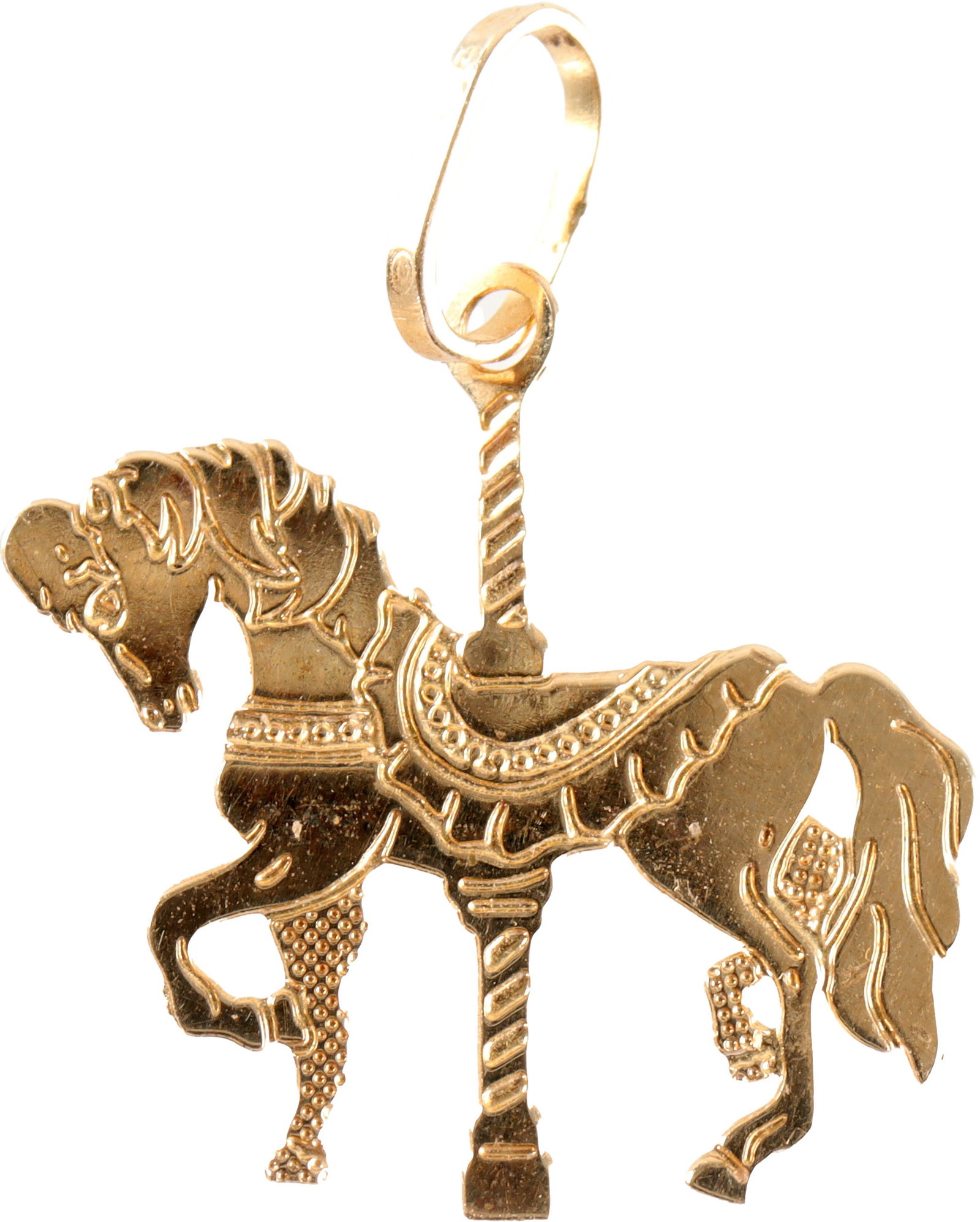 Vintage 14K Gold Horse Carousel JCM Pendant (1 of 2)