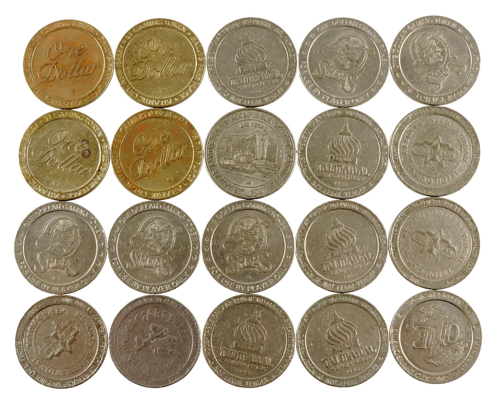 $1 Casino Gaming Token Trump Taj Mahal Lot of 20 (1 of 2)