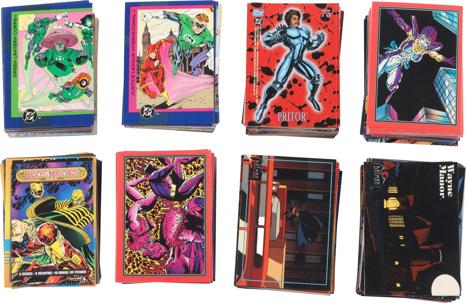 Collector Cards Assorted Comics Two Pound Bag: A mixed bag of unsorted, unsearched comic book character trading cards. Primarily DC Comics; includes doubles. Weighs 2.5 pounds in the bag.