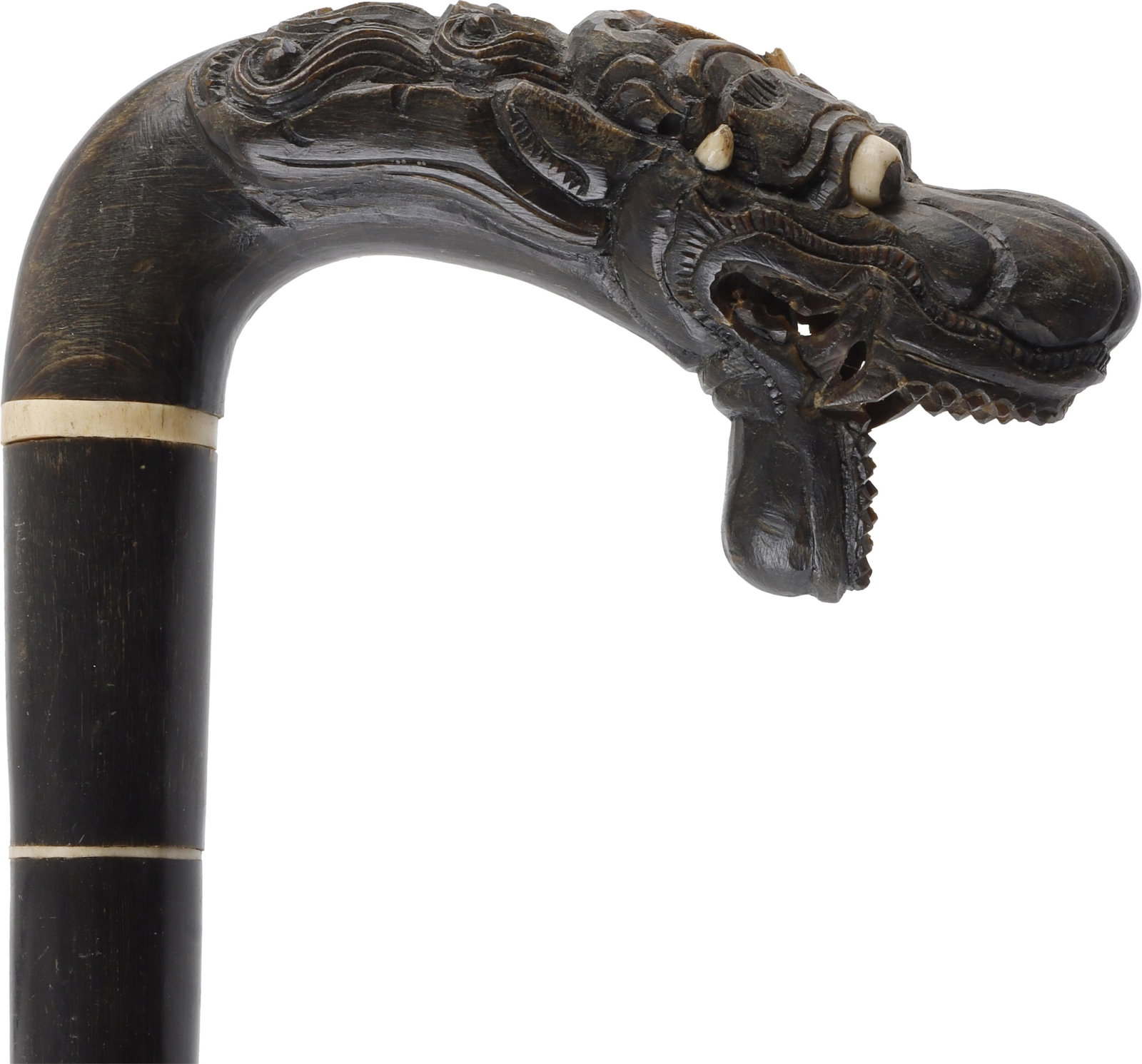 Horn and Bone Dragon Walking Stick Cane (1 of 8)
