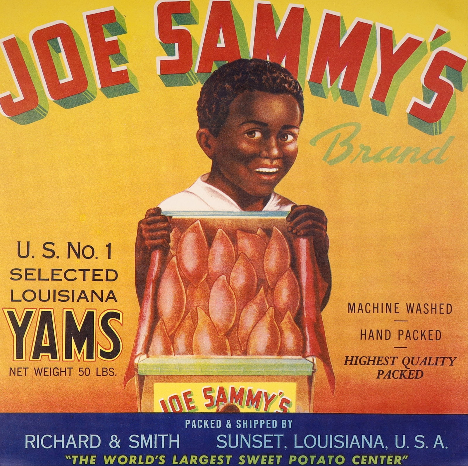 Louisiana Golden Power Yams Crate Label (1 of 3)