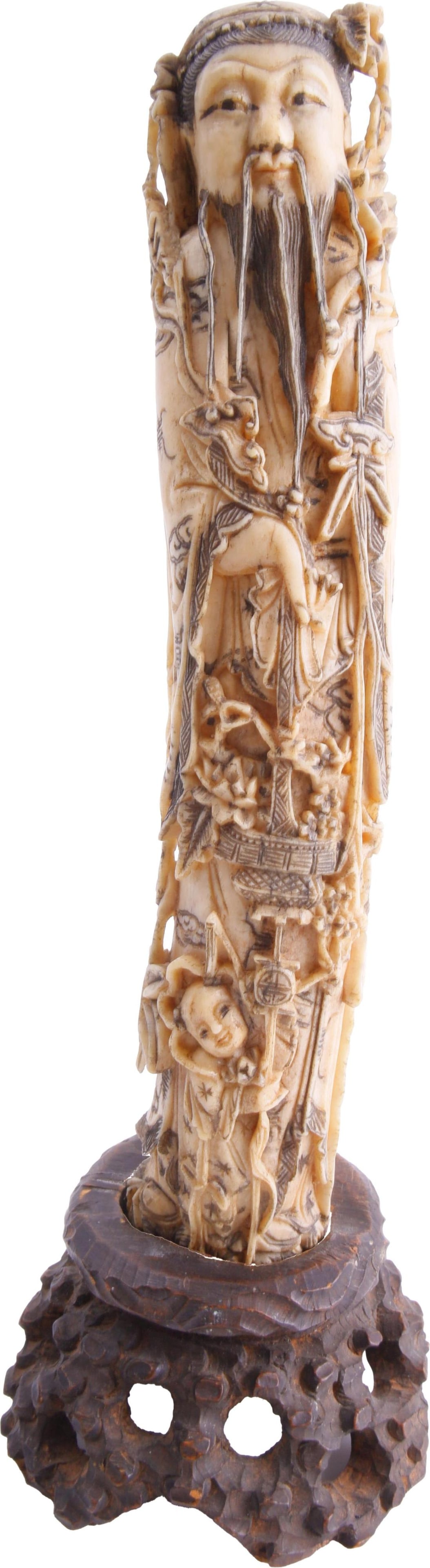 Depiction of a Chinese Deity Bone Carving (1 of 4)