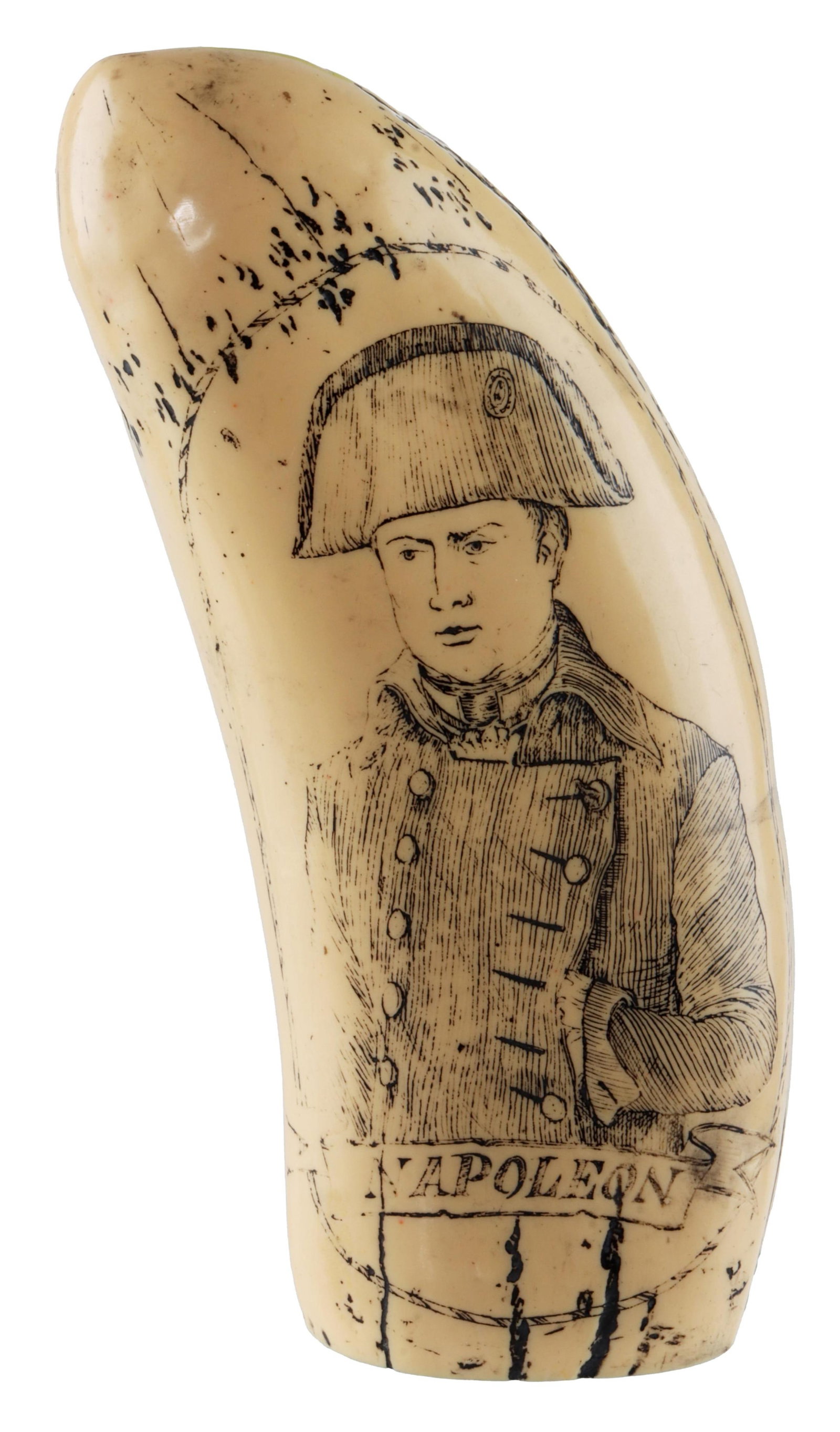 Scrimshaw Whale Tooth with Napoleon (1 of 3)