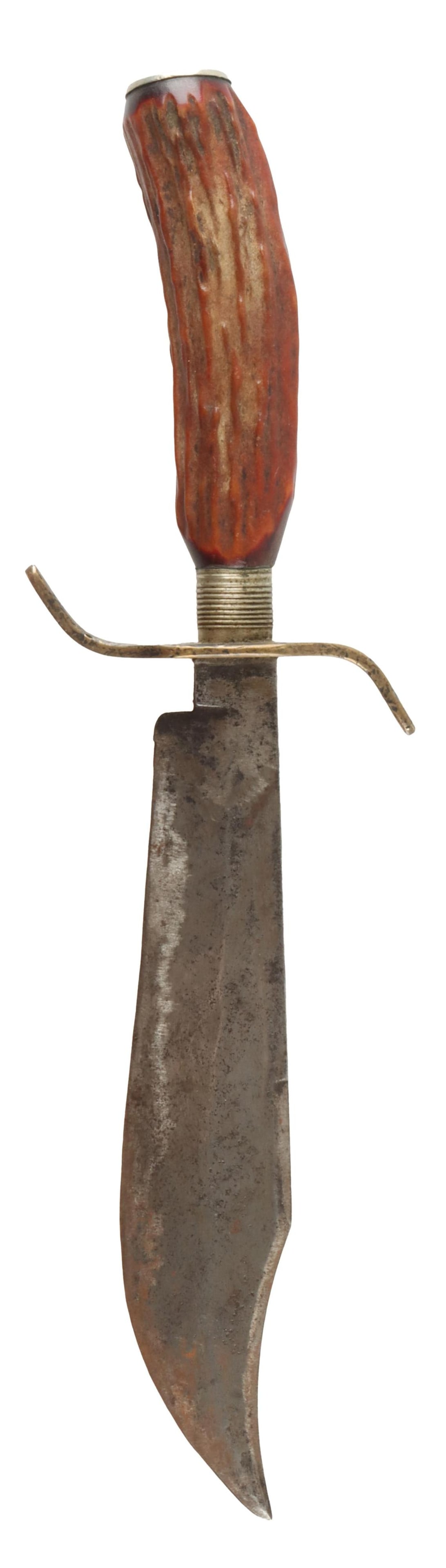 Large Hunting Bowie Knife W/ Stag Handle (1 of 7)