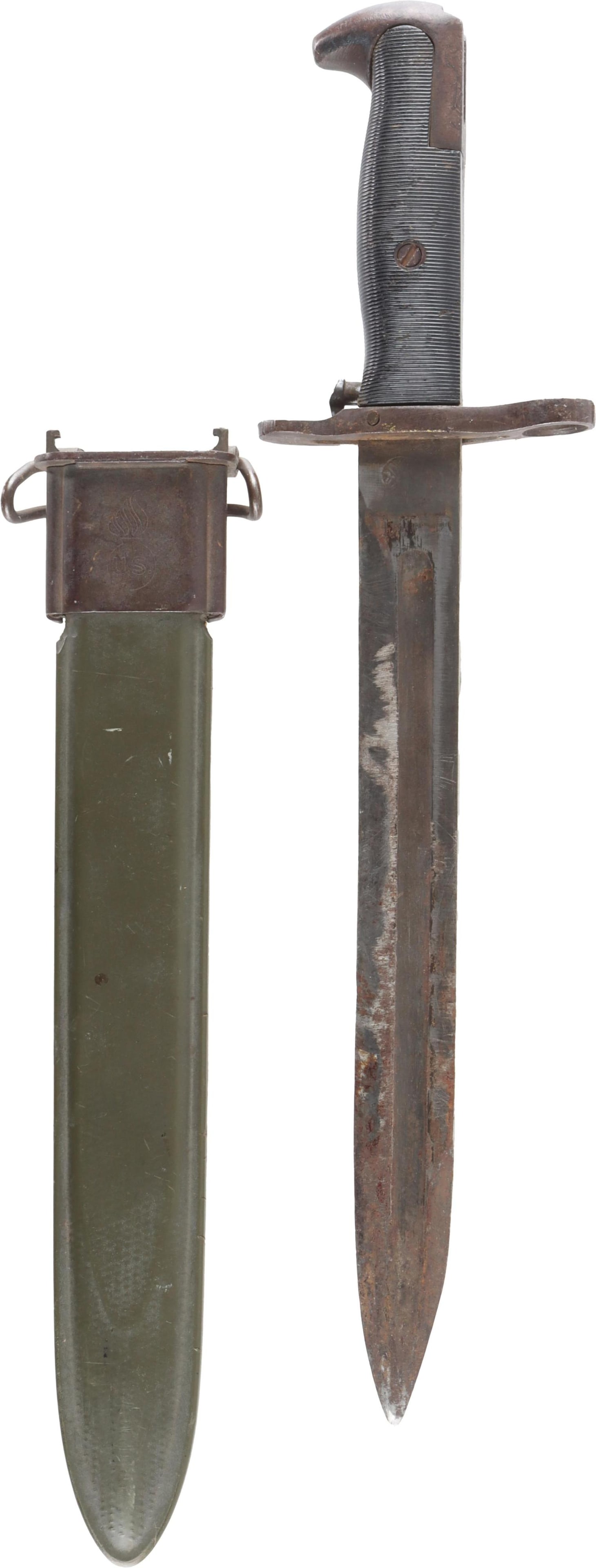 WWII US M1 Knife Bayonet 1943 Utica with Scabbard (1 of 4)