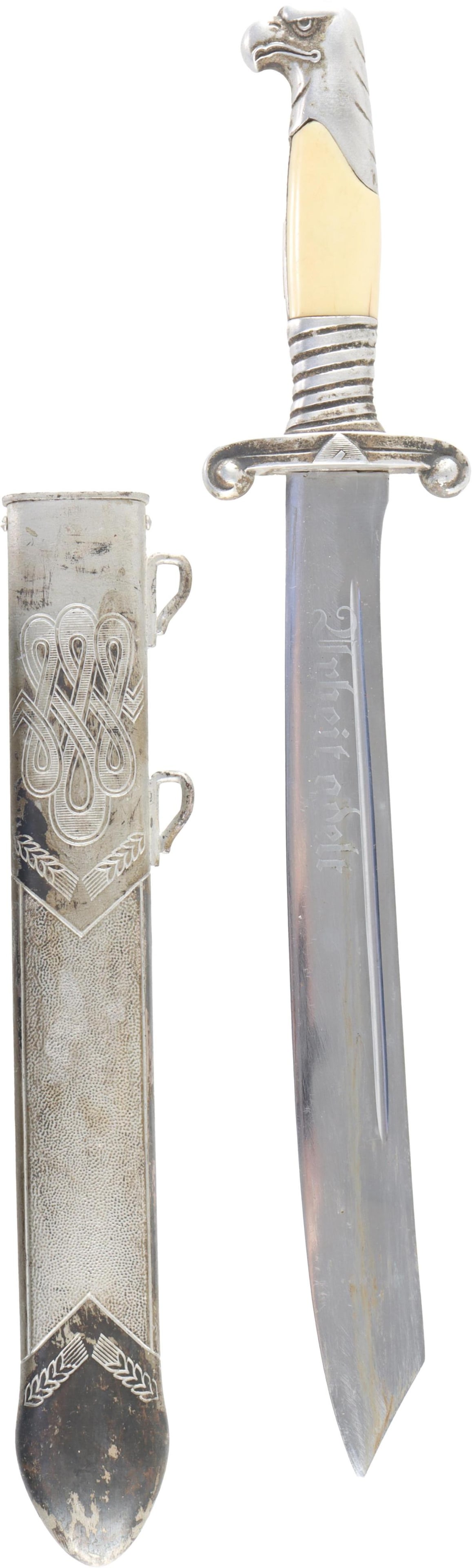 Denazified RAD Hewer Dagger with Scabbard Alcoso (1 of 4)