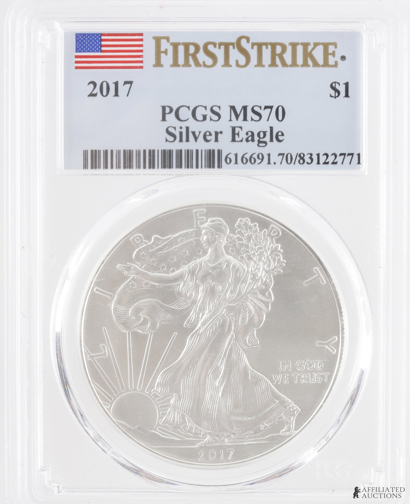 2017 PCGS MS70 .999 Silver Eagle First Strike Coin (1 of 2)