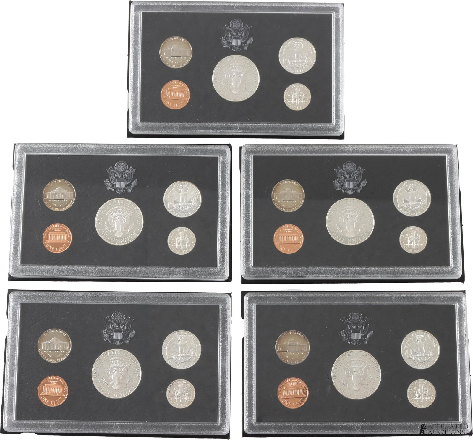 Five (5) 1995 US Silver Coin Proof Set In Box - 7