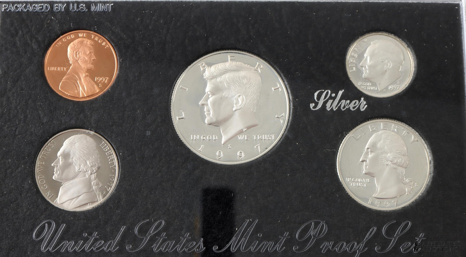 Five (5) 1997 US Silver Coin Proof Set In Box - 3