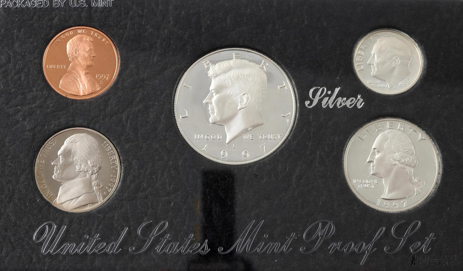 Five (5) 1997 US Silver Coin Proof Set In Box - 5