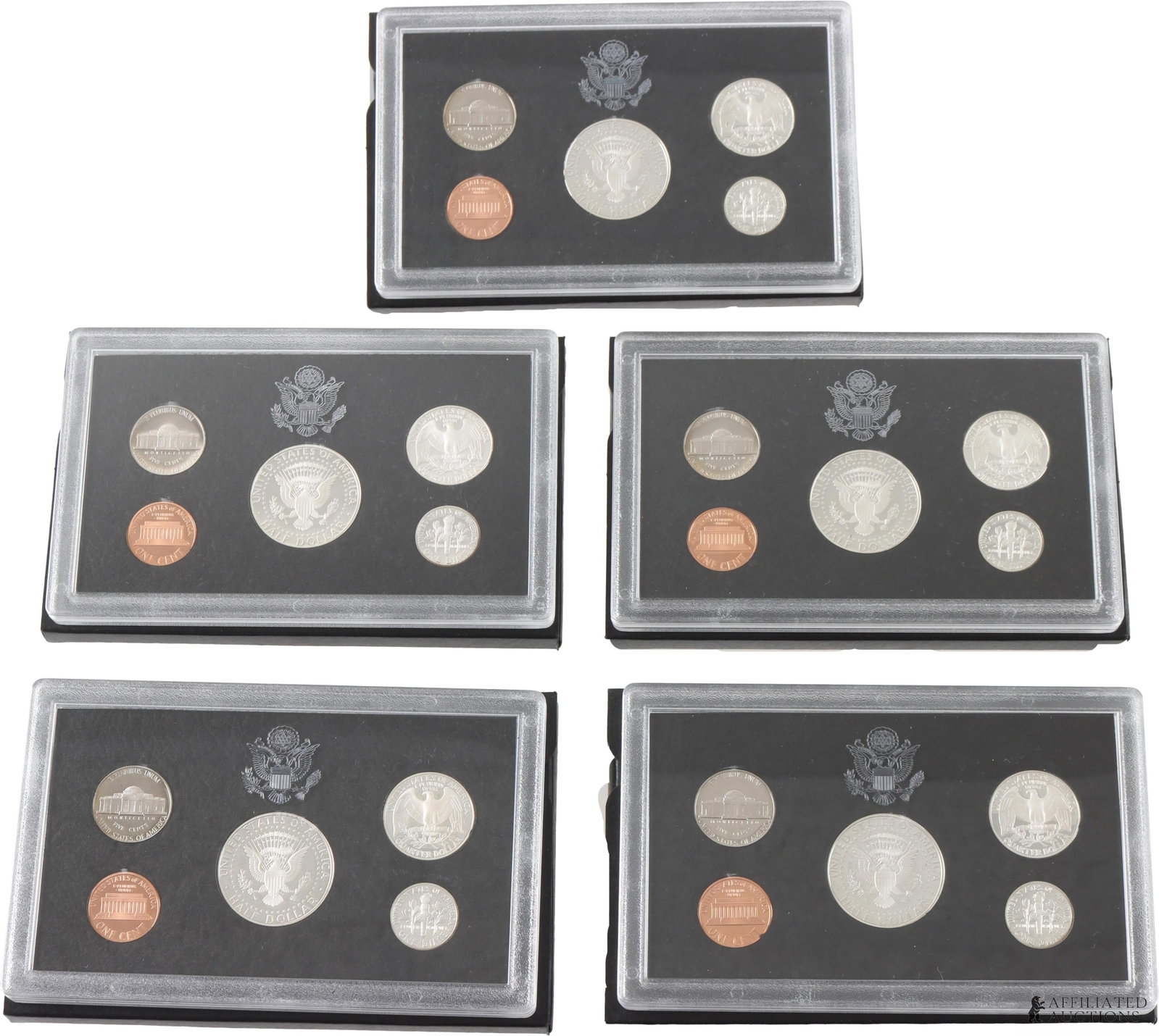 Five (5) 1997 US Silver Coin Proof Set In Box - 2