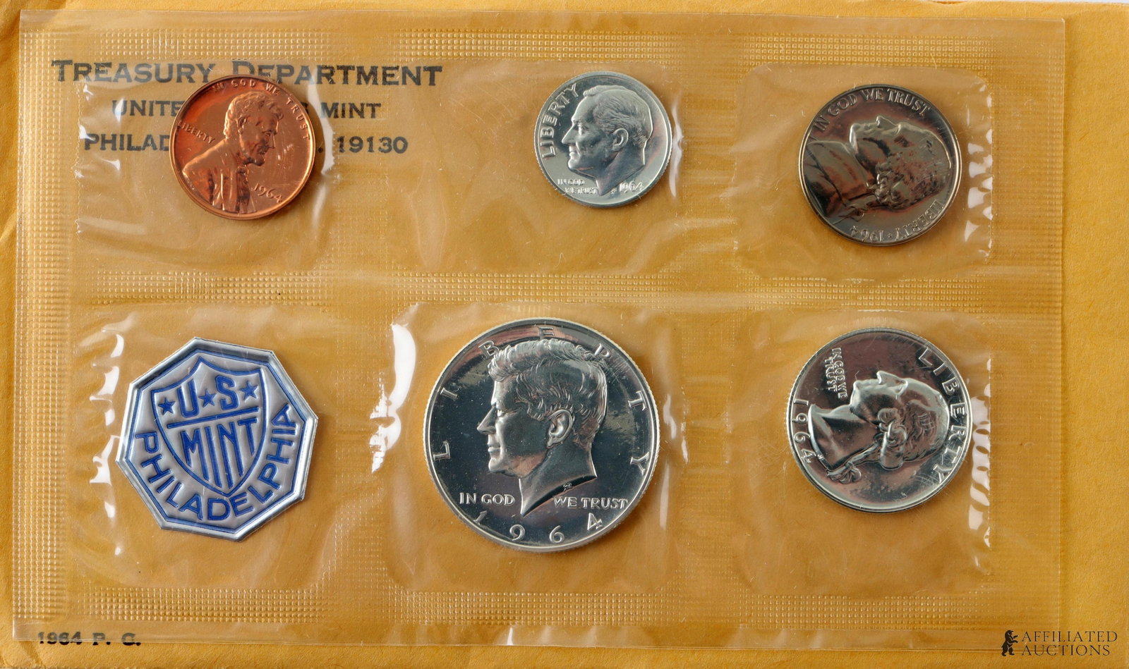 Four 1964 US Mint 90% Silver Proof Set Coins - 2