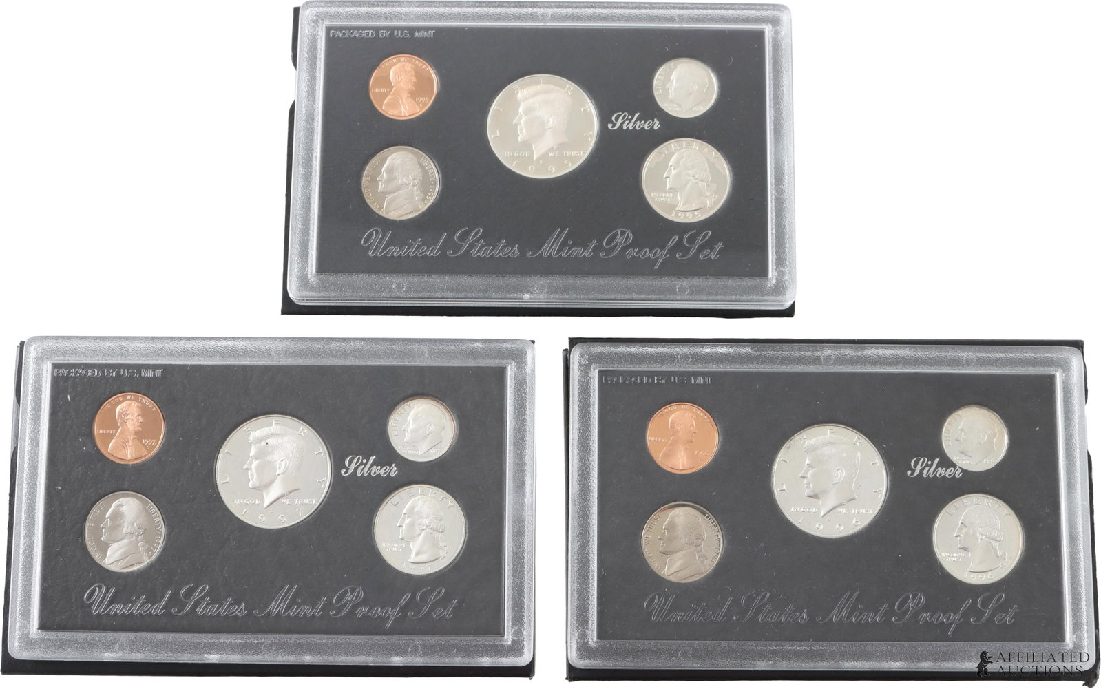 Three (3) 1995 - 97 US Silver Coin Proof Set (1 of 5)