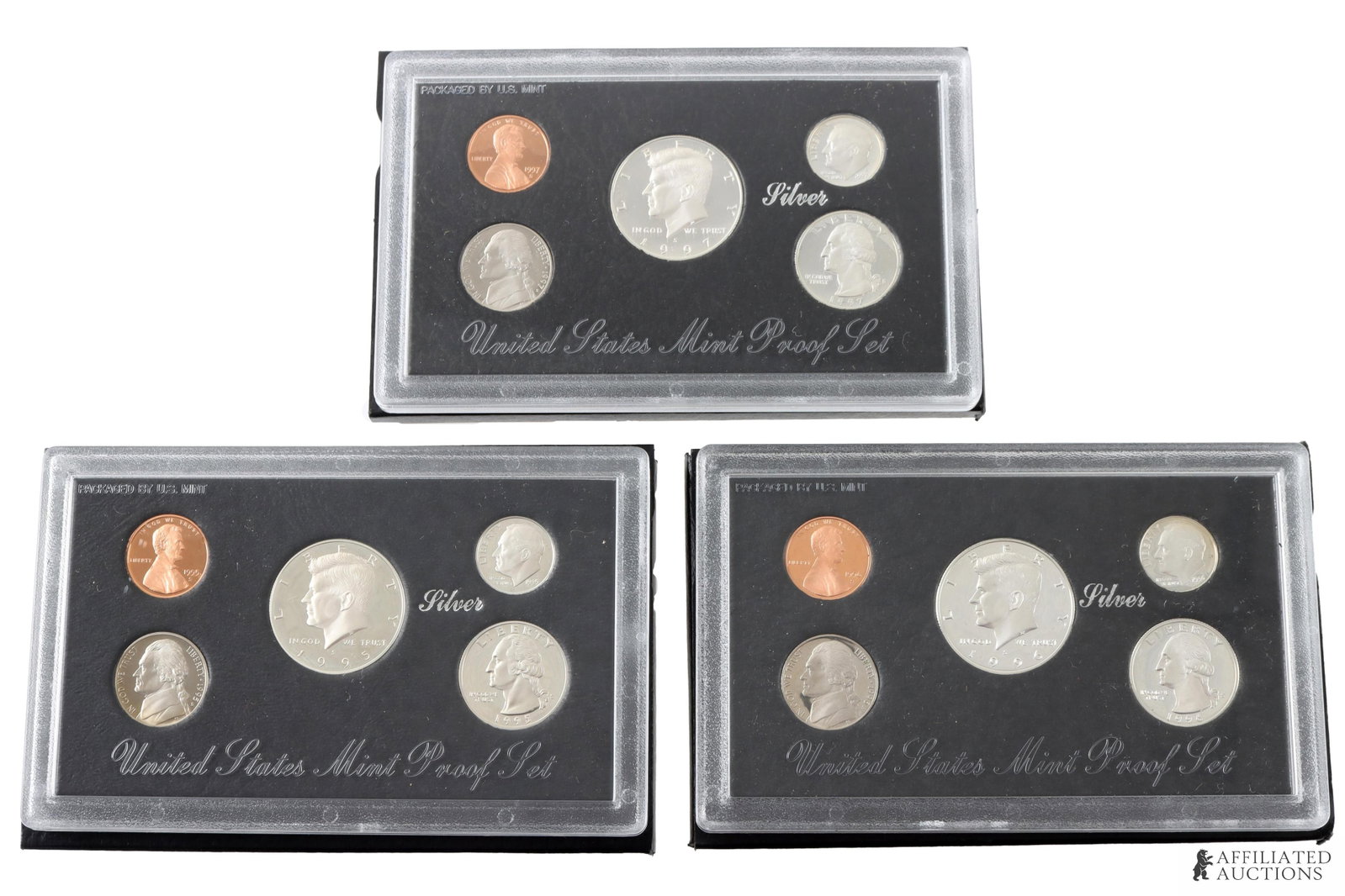Three (3) 1995 - 97 US Silver Coin Proof Set (1 of 6)