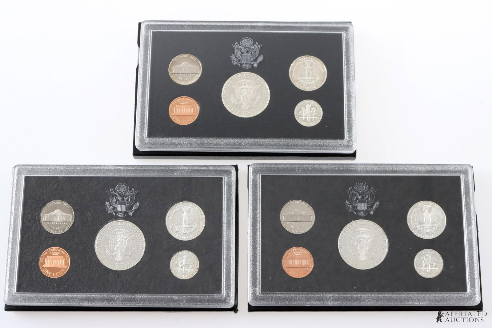 Three (3) 1995 - 97 US Silver Coin Proof Set - 5