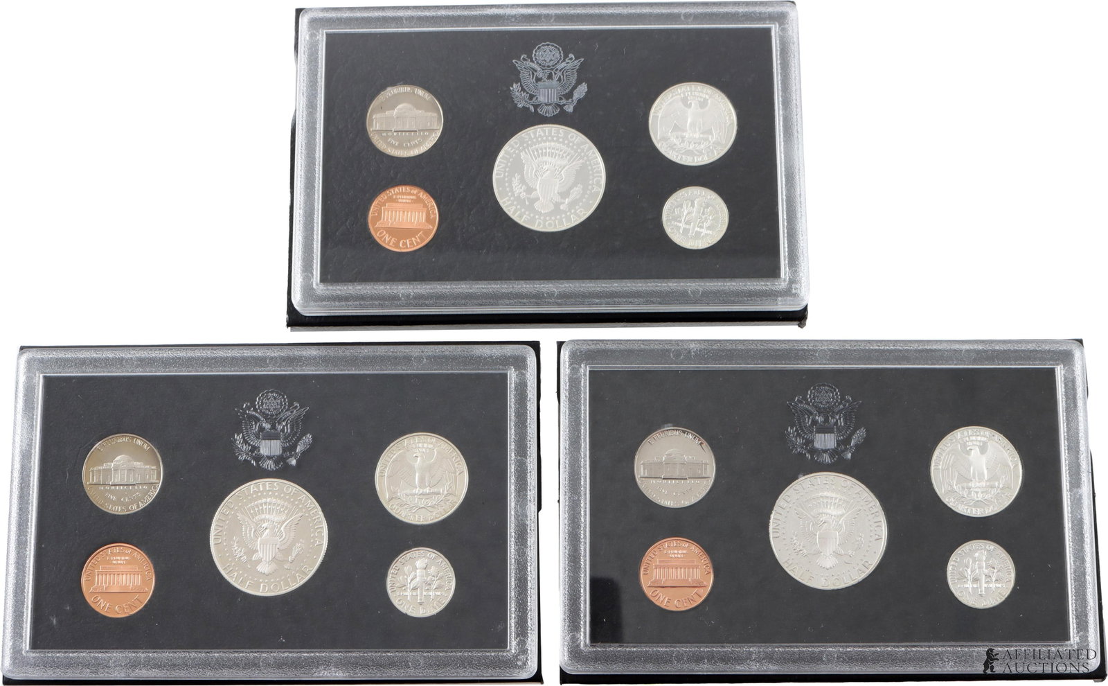 Three (3) 1995 - 97 US Silver Coin Proof Set - 5