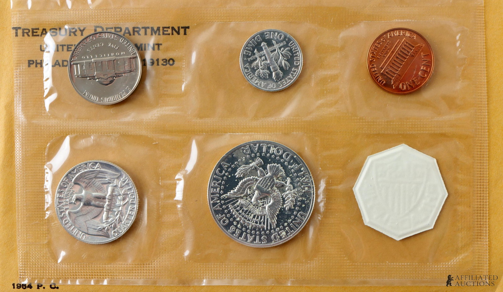 Two 1964 US Mint 90% Silver Proof Set Coins - 3
